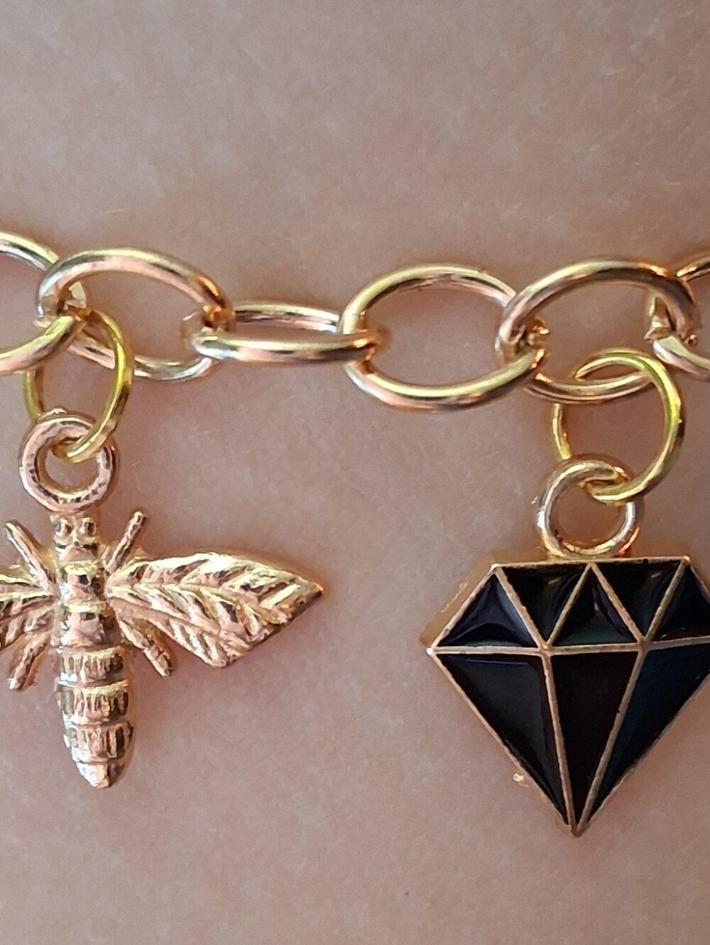 Gold-Tone Charm Bracelet with Multicolor Enamel Accents - Picture 6 of 10